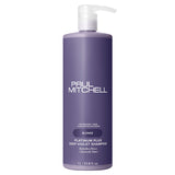 Paul Mitchell Blonde Platinum Plus Deep Violet Shampoo bottle on a white background