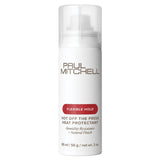Heat protectant spray bottle for thermal hair styling on a white background