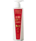 La Beaute Red Fiber Shampoo - White bottle with red label on a white background