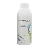 White bottle of ProAddiction multiProtein product on a white background