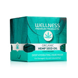 Box of Wellness Premium Products Organic Hemp Seed Oil Deep Hydrating Hair Mask on a white background
