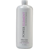 Bottle of Power Element Silver Line hair smoothing treatment on a white background