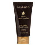 L'ANZA Keratin Healing Oil Lustrous Conditioner tube on a white background