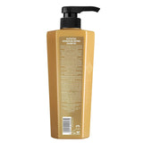 Morena Mia Gold Shampoo Back bottle with pump on a white background