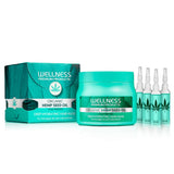 Wellness Premium Products organic hemp seed oil hair care set on a white background