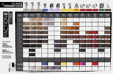 Color chart for Faction 8 hair color with various shades and process times