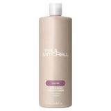 Volumizing hair conditioner bottle on white background