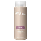 Volumizing shampoo sachet for fine hair on a white background