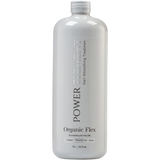 Bottle of Power Element Organic Flex hair smoothing treatment on a white background