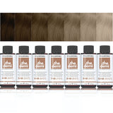 Paul Mitchell Set of hair color bottles labeled 'the demi' with corresponding color swatches above. - 4NB 5NB 6NB 7NB 8NB 9NB 10NB