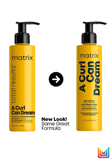 Matrix A Curl Can Dream Light Hold Gel | Defines Curls Without Flaking or Crunch | For Curly & Coily Hair | Silicone, Sulfate & Paraben Free | Salon Styling Gel | Packaging May Vary | 6.7 Fl. Oz.