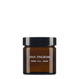 Brown jar of Hava Zingboim Derma Fill Cream on a white background