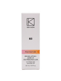 A tall, slim white rectangular box for Dr. Kadir B3 Niacinamide Drying Lotion + Make Up, featuring black text and a pink and orange accent band near the bottom, set against a plain white background.