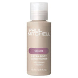 Volumizing hair conditioner bottle on white background