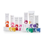 all shades Collection of Keune chamelon hair colors with colorful packaging on a white background