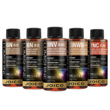 5 60ml bottles of lumishine liquid hair color on white background