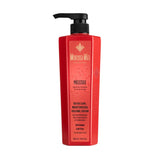 Red bottle of Morena Mia hair curl cream on a white background