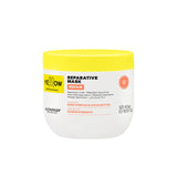 White jar of Alfaparf Milano Reparative Mask with yellow lid on a white background