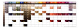 Paul Mitchell the demi Color swatch chart with various color names and codes on a white background