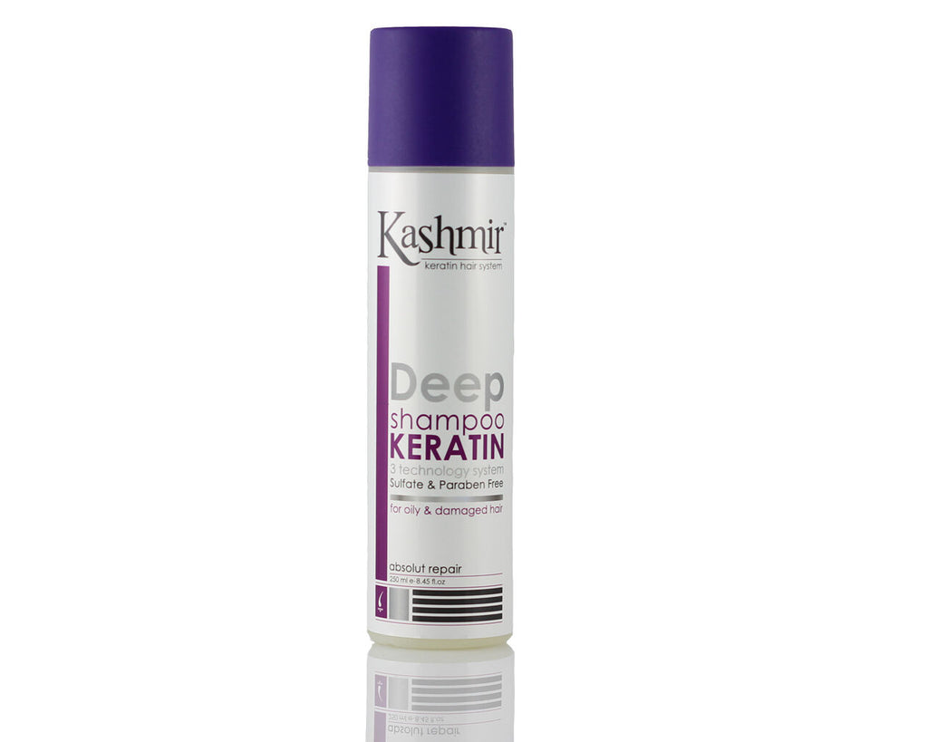 Kashmir Keratin Hair system deep shampoo sulfate & paraben free 250ml 8.45 Fl Oz