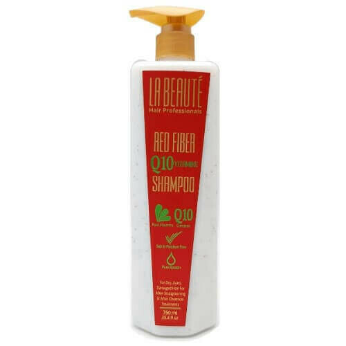 La Beaute Red Fiber Q10 Vitamins Shampoo Salt & Paraben Free 750 ml